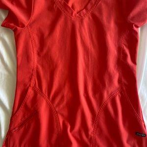 Coral pink Jockey womens scrub top